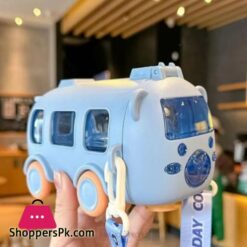 School Bus Water Bottle Portable Water Cup In Bus Shape With Strap Kids Water Bottle 500Ml