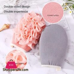 Scrub Gloves 2 In 1 Exfoliating Back Scrub Dead Skin Facial Massage Gloves Durable Multi Color Deep Cleaning Towel For Shower