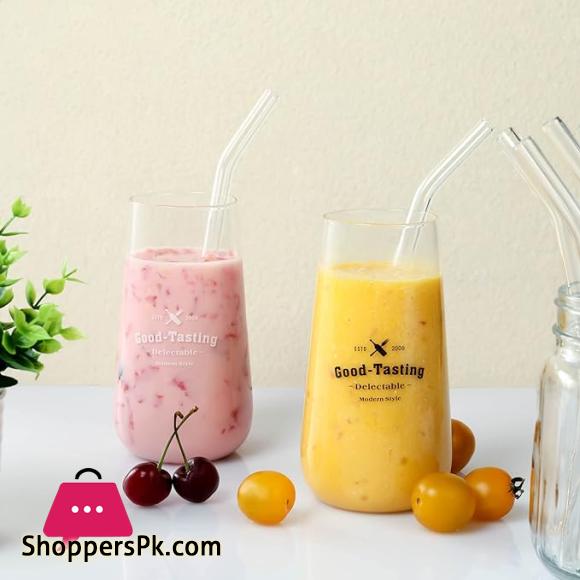 Set Of 6 - Reusable Glass Straws With Cleaning Brush, Glass Drinking Straws - Clear Glass Straws Reusable 4 Set Of 4 Reusable Glass Straws With Cleaning Brush Glass Drinking Straws Clear Glass Straws Reusable