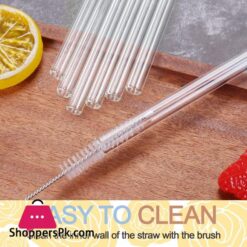 Set Of 6 - Reusable Glass Straws With Cleaning Brush, Glass Drinking Straws - Clear Glass Straws Reusable 11 Set Of 4 Reusable Glass Straws With Cleaning Brush Glass Drinking Straws Clear Glass Straws Reusable