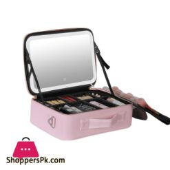 Smart Led Makeup Bag With Mirror Lights Professional Cosmetic Case For Women Travel Organizers Beauty Kit Storage