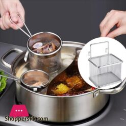 Stainless Steel Colander Hot Pot Colander Filter Mesh Sieve With Hook Noodle Drainer Filter Mesh Sieve Strainer Spoon For French Fries Pasta