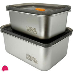 Stainless Steel Food Containers with Lids Snack Containers Leak Proof (1000ml+1600ml)