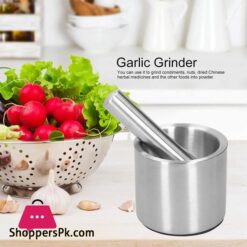 Techmanistan Stainless Steel Mortarr And Pestlee Set Masher Household Grinding Manual Mortarr Food Safe Spice Grinder Herb Container Pesto Powder Mortarr Pestlee