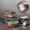 Stainless Steel Thermal Lunch Box Microwae Heating Sealed Bento Box with Lid Kitchen Fridge Fresh-Keeping Food Storage Container (Set of 4)