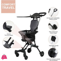 Light Weight Baby Stroller Baby Carriage Travel Folding Stroller Magic Stroller With Cushion &Amp; Sun Shade