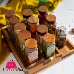 Wooden Wooden Lid Seasoning Bottle Airtight Bbq Glass Square Glass Seasoning Jar Square 120Ml 120Ml Seasoning Jar For Kitchen