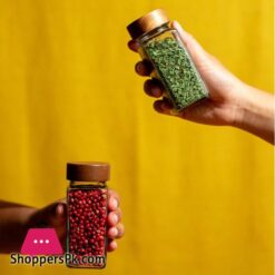 Wooden Wooden Lid Seasoning Bottle Airtight Bbq Glass Square Glass Seasoning Jar Square 120Ml 120Ml Seasoning Jar For Kitchen