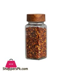 Wooden Wooden Lid Seasoning Bottle Airtight Bbq Glass Square Glass Seasoning Jar Square 120Ml 120Ml Seasoning Jar For Kitchen