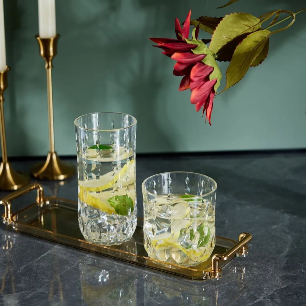 Acrylic Water Drop Cut Hb Glass Pack Of 6