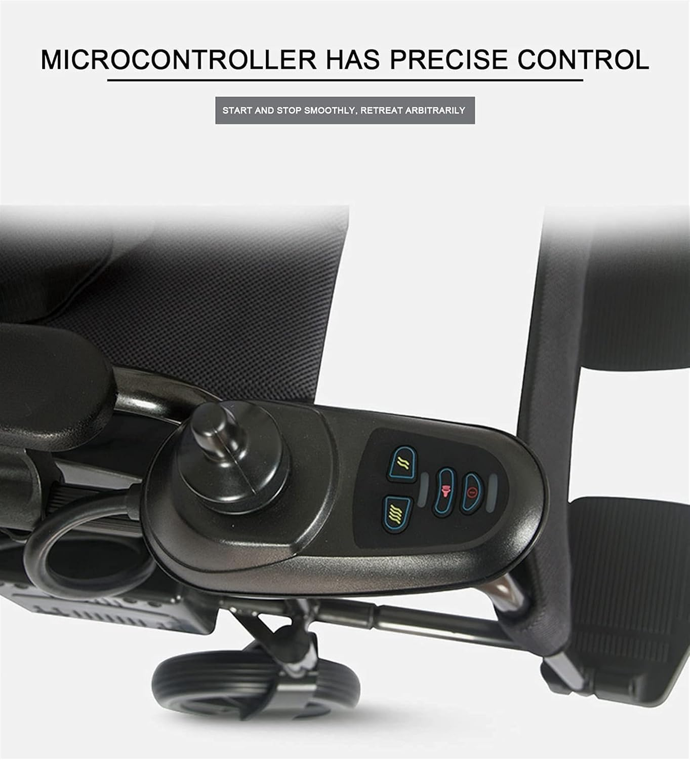 Adult Electric Wheelchair Portable High-Strength Frame Oxford Cloth Seat And Cushion 360 Degree Controller 250W Dual Motor