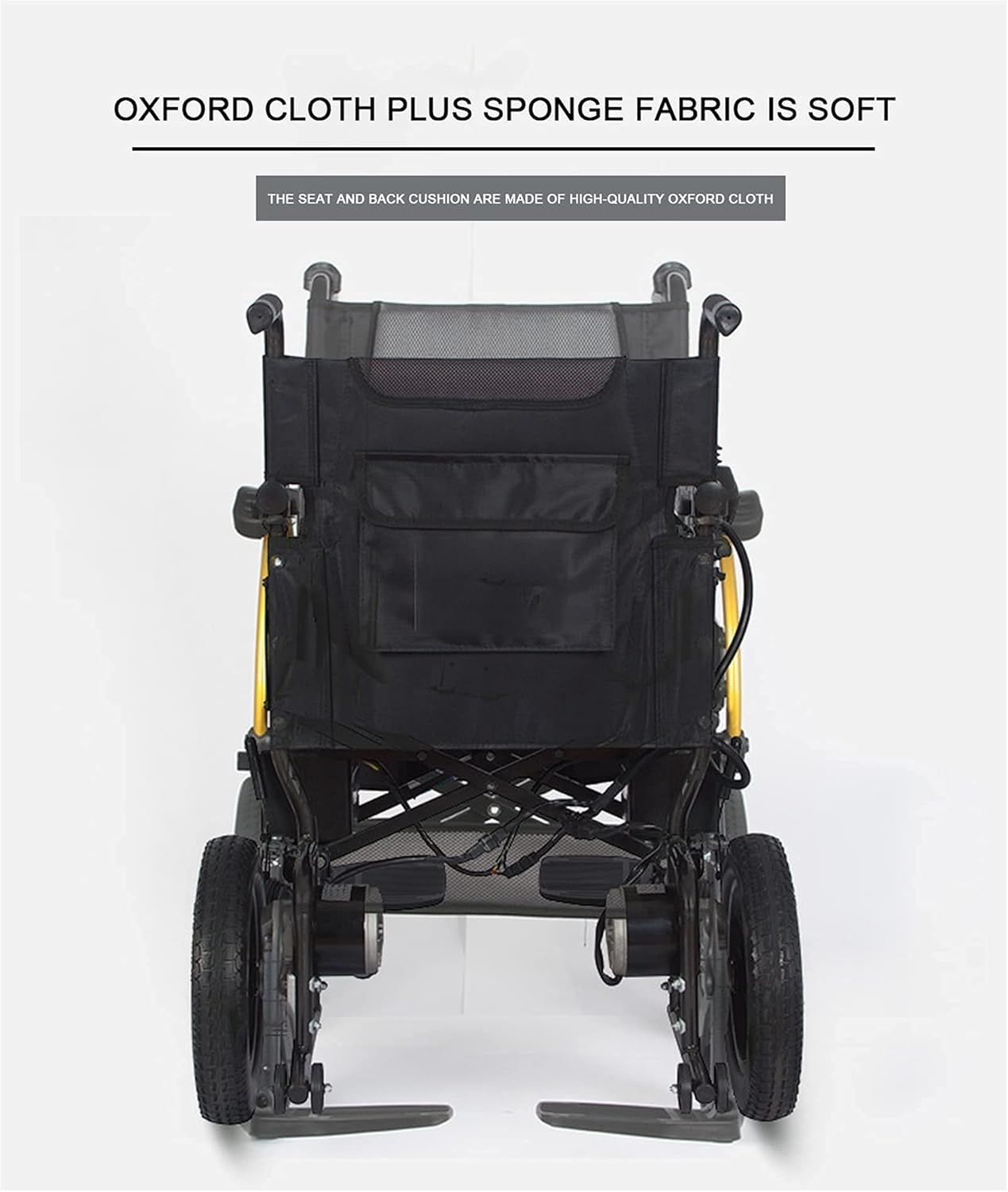 Adult Electric Wheelchair Portable High-Strength Frame Oxford Cloth Seat And Cushion 360 Degree Controller 250W Dual Motor