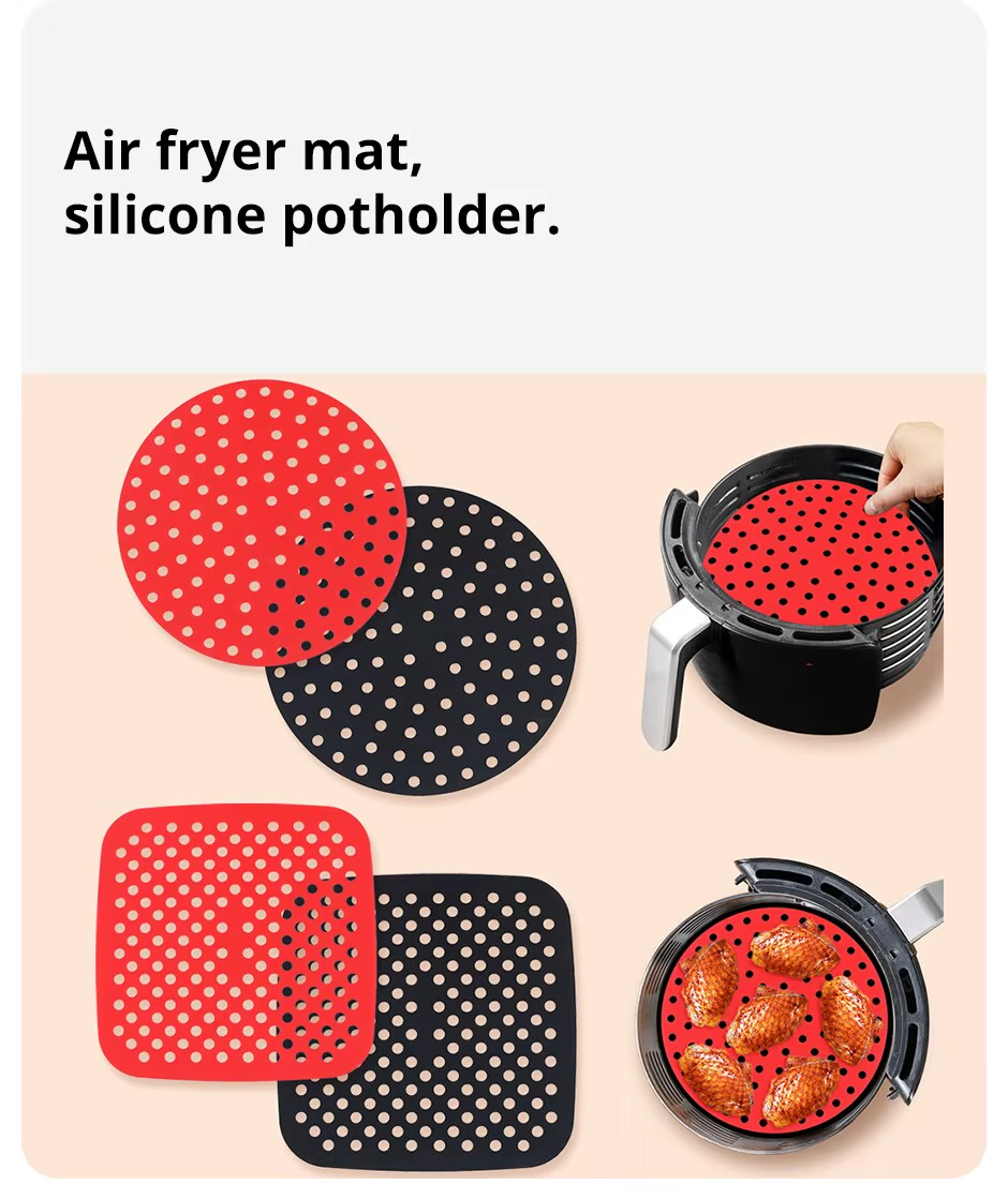 Air Fryer Silicone Mat Kitchen Nonstick Baking Mat Pastry Tools Accessories Bakeware Oil Mats