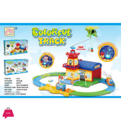 Aircraft Light 360 Rotating Sleep-aid Projection Lighthouse Train Assembly Track Building Block Toy 8132