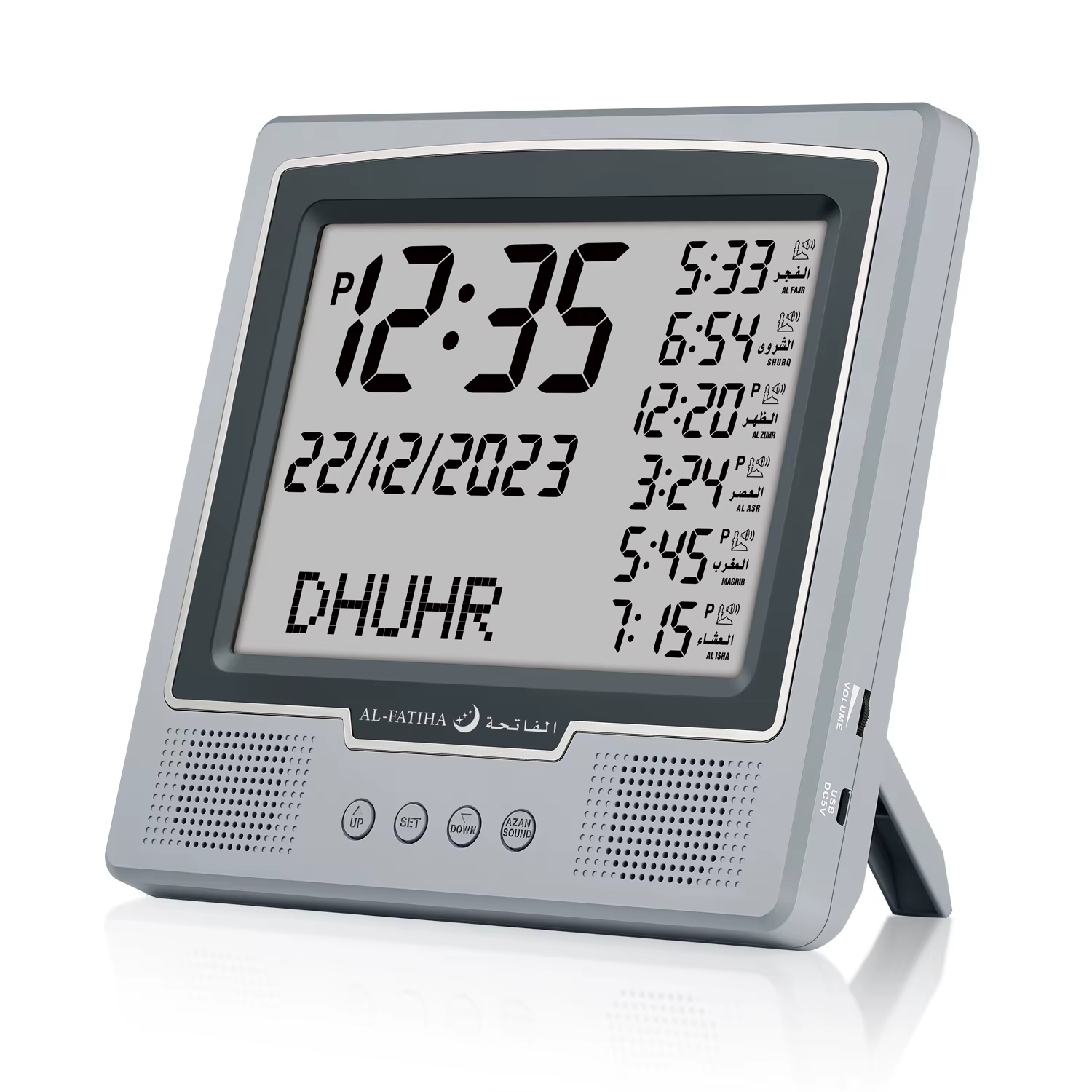 Al-Fatiha Azan Muslim Clock Digital Watch With Full Prayer Times Hijri Calendar Athan Prayer Time