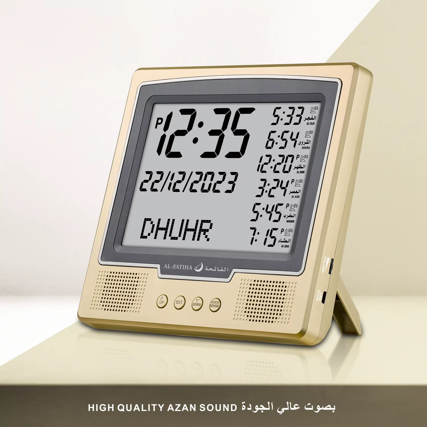 Al-Fatiha Azan Muslim Clock Digital Watch With Full Prayer Times Hijri Calendar Athan Prayer Time
