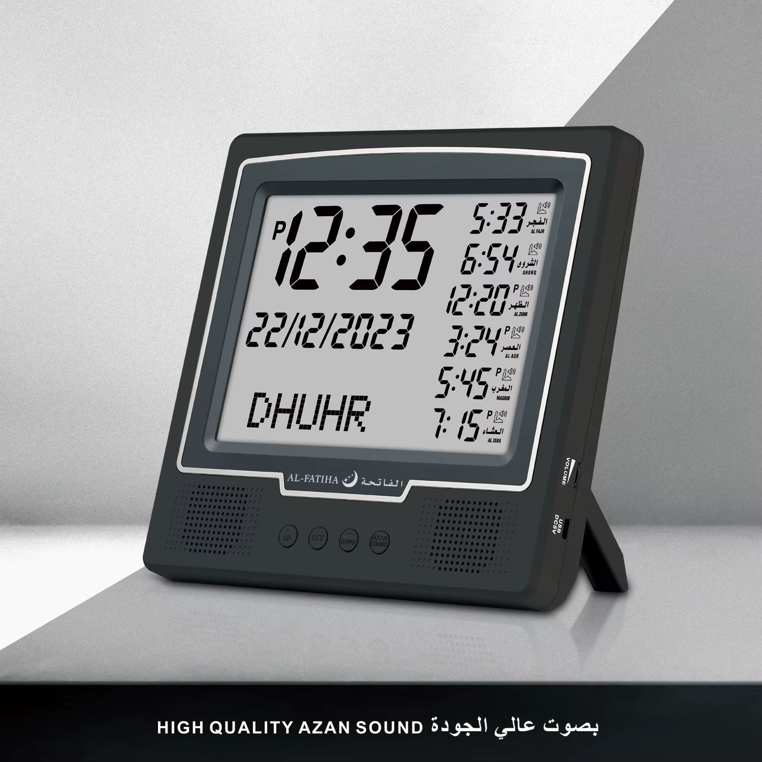 Al-Fatiha Azan Muslim Clock Digital Watch With Full Prayer Times Hijri Calendar Athan Prayer Time