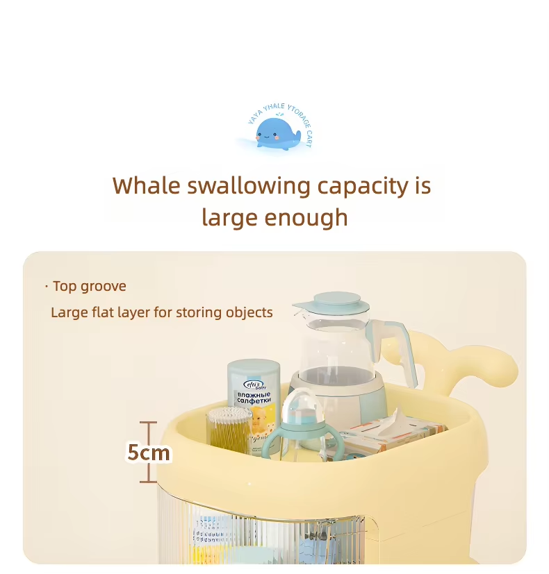 Baby Product Storage Rack Plastic Trolley Removeable Storage Multifunctional Baby Drawer 3-Layer