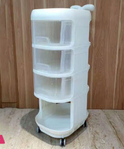 Baby Product Storage Rack Plastic Trolley Removeable Storage Multifunctional Baby Drawer 3-Layer - Image 2