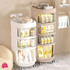 Baby Product Storage Rack Plastic Trolley Removeable Storage Multifunctional Baby Drawer 3-Layer
