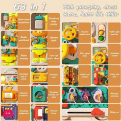 Baby Sensory Busy Board Montessori Toys Music Lights Switch Multifunction Travel Play Early Educational Activities Toy For Kids