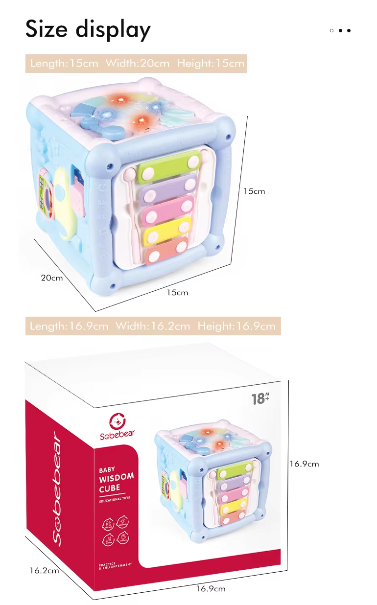 Baby Wisdom Cube Light And Music Educational Toy For Kids