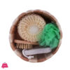 Bath Set With Bamboo Basket Back Scrubber Self Care Kit