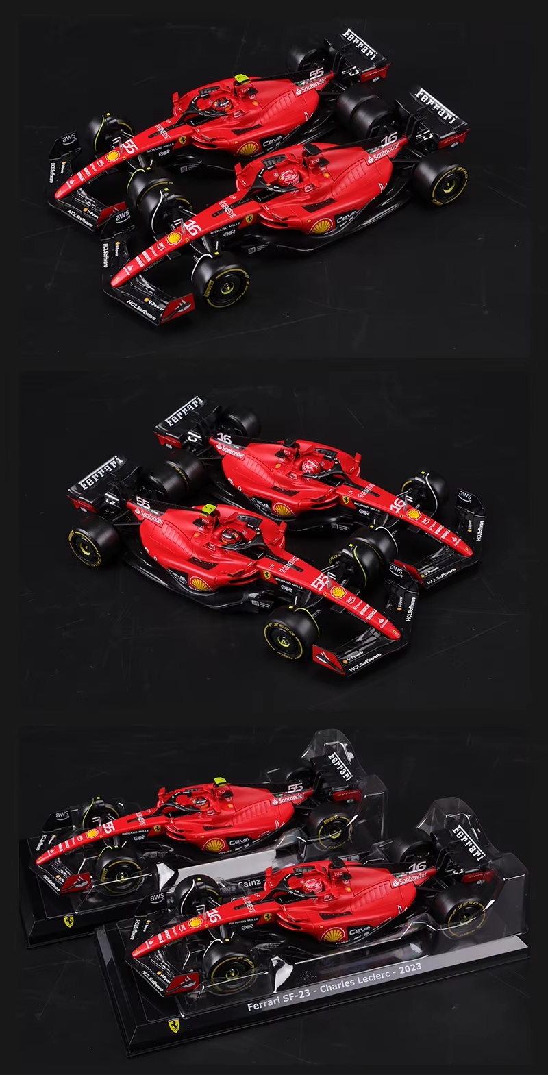 Bburago 1:24 Ferrari Sf23 C.sainz No.16 Formula One Cars Simulated Alloy Car Model