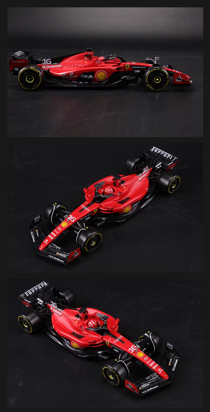 Bburago 1:24 Ferrari Sf23 C.sainz No.16 Formula One Cars Simulated Alloy Car Model