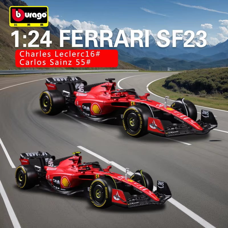 Bburago 1:24 Ferrari Sf23 C.sainz No.16 Formula One Cars Simulated Alloy Car Model
