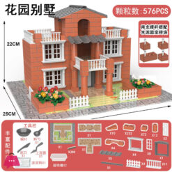 Bricklayers Build Houses Villas Handcrafted Diy Building Models Blocks Toy - 576Pcs