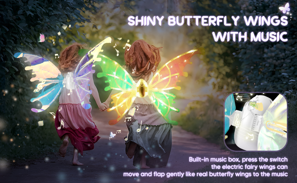 Butterfly Wings With Light &Amp; Music