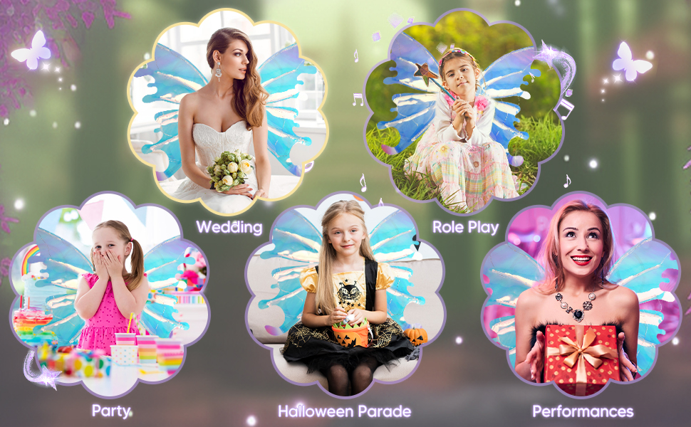 Butterfly Wings With Light &Amp; Music