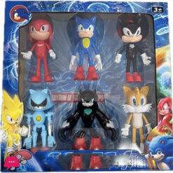Cartoon Anime Sonic Doll Desktop Decoration Action Figure 6Pcs