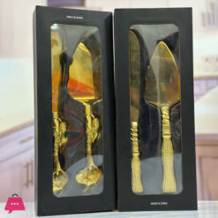 Celebration Gold Wedding Cake Knife &Amp; Server Set, Vintage Cake Cutting Utensils, Party Supplies Golden Anniversary Decorations (Elegant Gold)