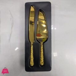 Celebration Gold Wedding Cake Knife &Amp; Server Set, Vintage Cake Cutting Utensils, Party Supplies Golden Anniversary Decorations (Elegant Gold)