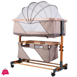 Children's Bed Rocking Chair with Mosquito Net and Storage Frame