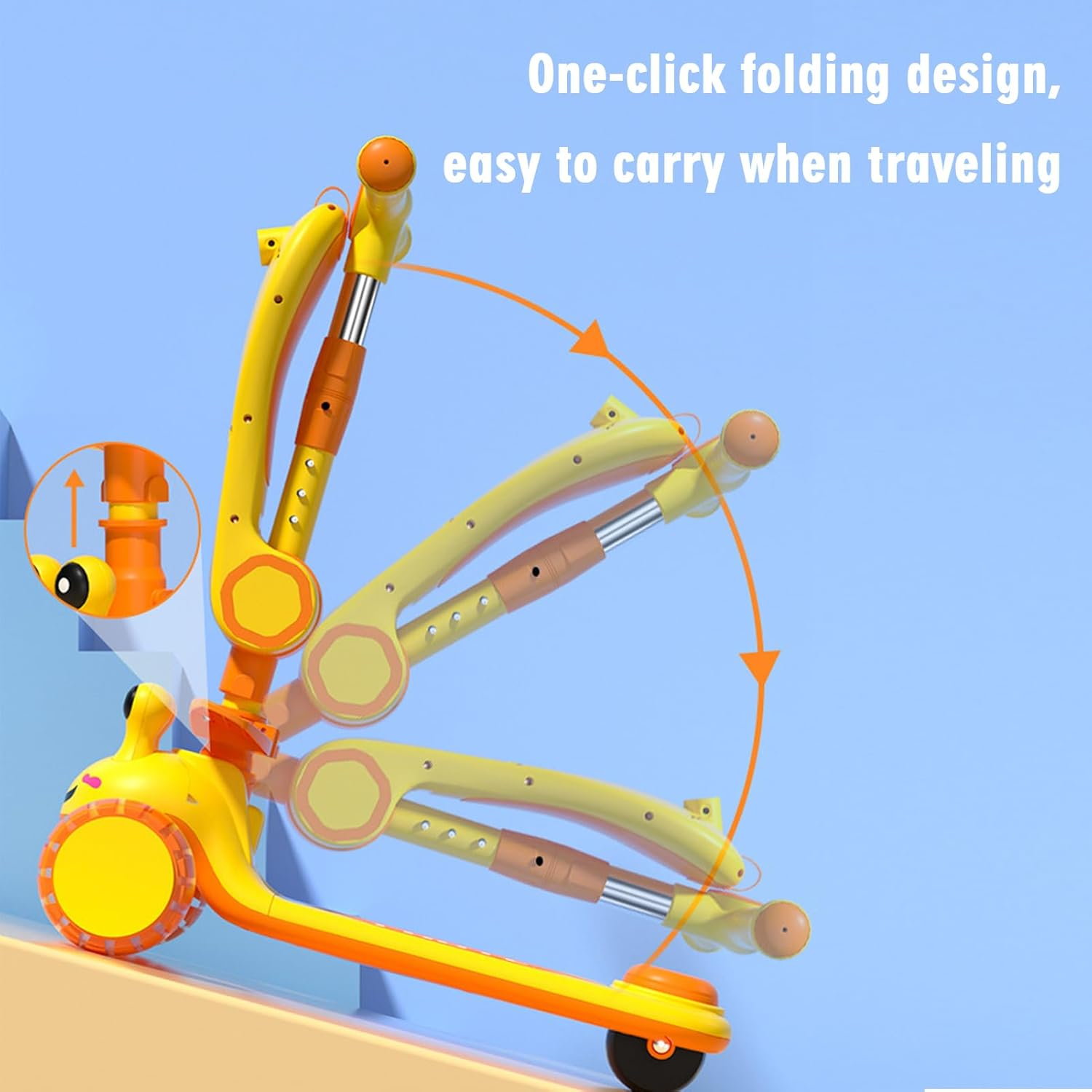 Childrens Scooter For Kids Ages 2-6 Foldable &Amp; Height Adjustable Non-Slip Deck And Extra Wide Pu Light-Up Wheels 3 Wheel