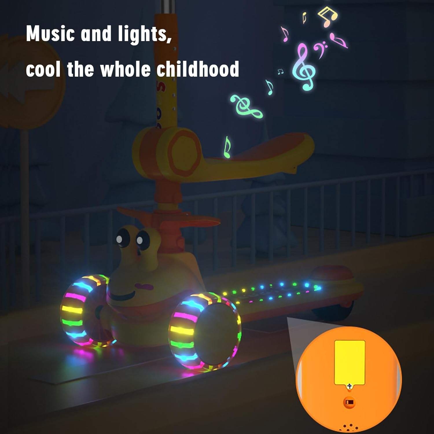 Childrens Scooter For Kids Ages 2-6 Foldable &Amp; Height Adjustable Non-Slip Deck And Extra Wide Pu Light-Up Wheels 3 Wheel