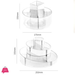 Clear Acrylic Cosmetic Storage Box Rotating Tray Desktop Dress Table Bathroom Lipstick Skin Care Product Rack Makeup Organizer