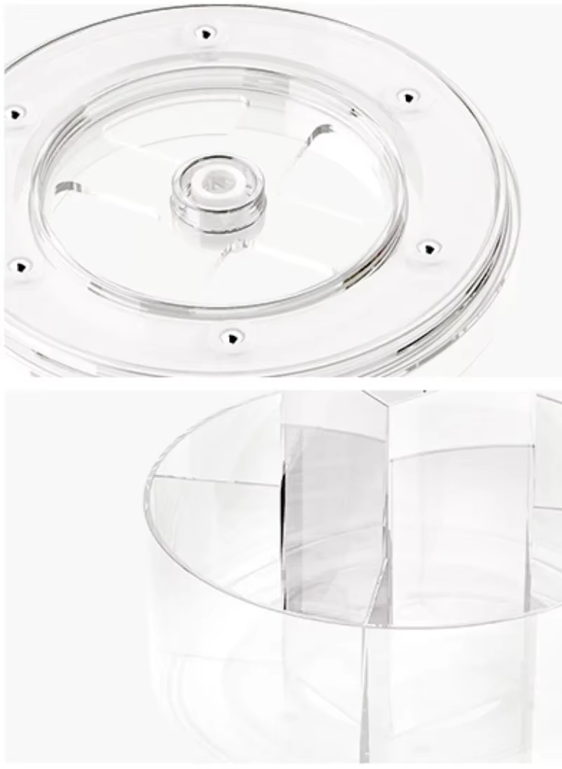 Clear Acrylic Cosmetic Storage Box Rotating Tray Desktop Dress Table Bathroom Lipstick Skin Care Product Rack Makeup Organizer