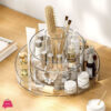 Clear Acrylic Cosmetic Storage Box Rotating Tray Desktop Dress Table Bathroom Lipstick Skin Care Product Rack Makeup Organizer