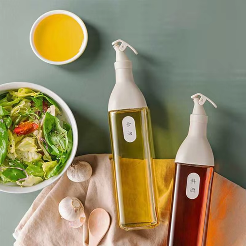 Creative Cooking Seasoning Oil Bottle 500Ml Kitchen Oil Bottle Home Seasoning Bottle Glass Storage Bottles For Oil And Vinegar