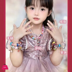 Crystal Beading Diy Jewellery Box 4-In-1 Treasure Jewelry Box Diy Princess Girl Bracelet Beaded