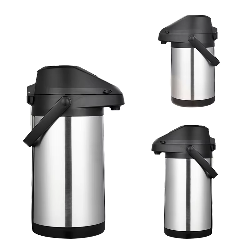 Daydays Airpot Thermos Vacuum Insulated Stainless Steel Lever Action Airpot Thermos Water Coffee Airpots Dispenser With Pump - 4Liter