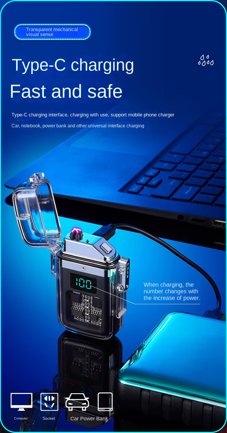 Digital Usb Electronic Lighter Cigarette Lighter Men'S Gift