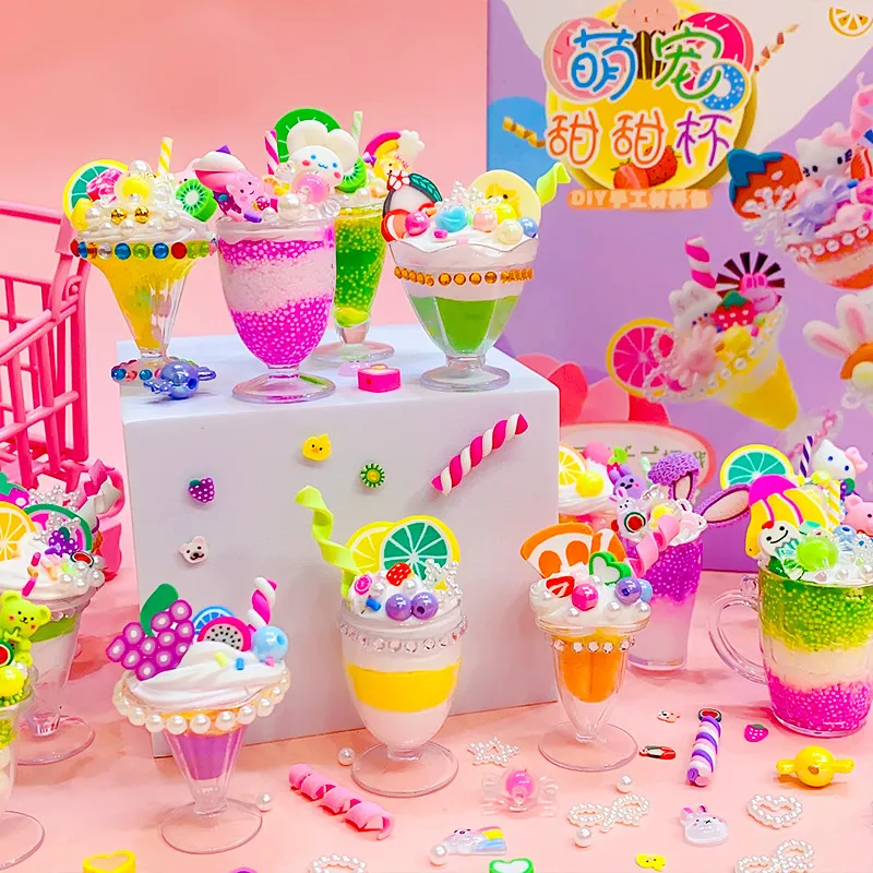 Diy Imitation Ice Cream Cup Material Pack Handmade Diy Cream Glue Dessert Cup Children'S Educational Playset 10 Diy Imitation Ice Cream Cup Material Pack Handmade Diy Cream Glue Dessert Cup Children'S Educational Playset