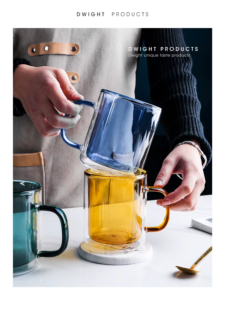 Neon Color Glass Double Wall Mug