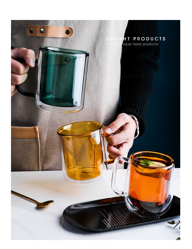 Neon Color Glass Double Wall Mug
