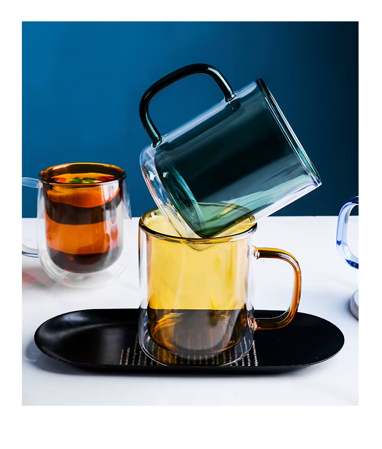 Neon Color Glass Double Wall Mug